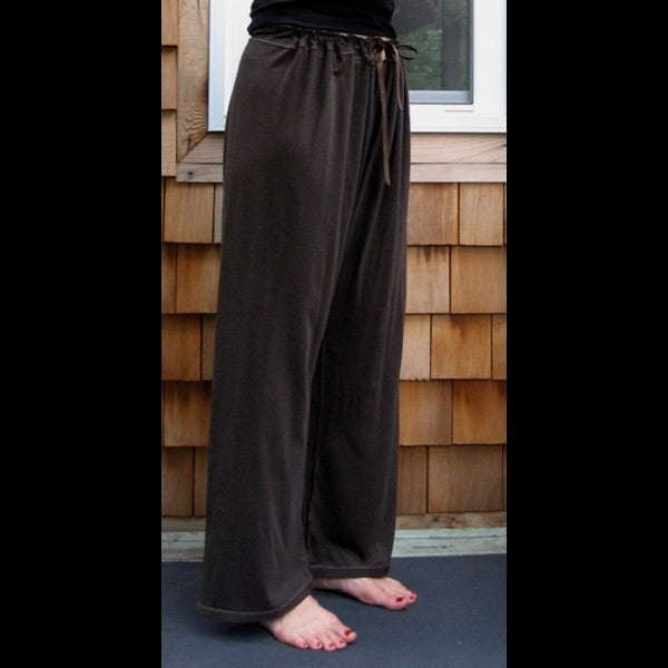 Brown Bamboo Rayon Flowy Yoga Pants